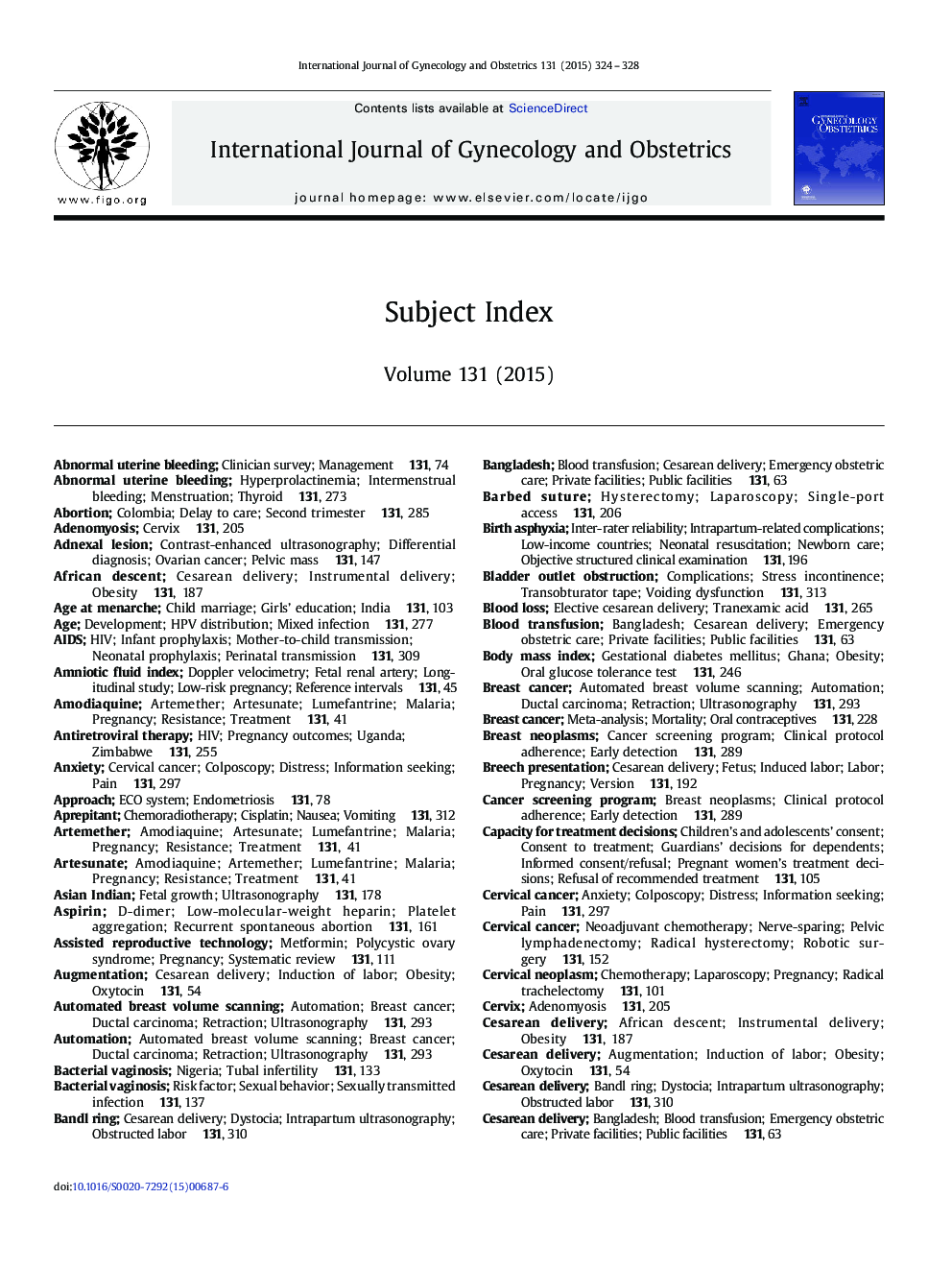 عکس صفحه اول مقاله: Subject Index Subject Index