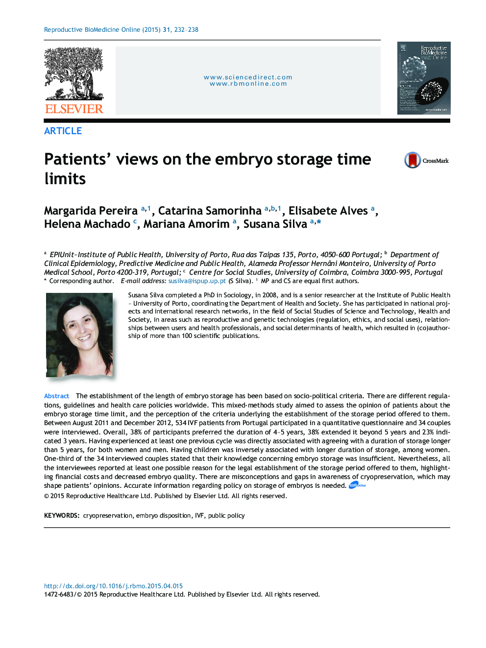 Patients' views on the embryo storage time limits