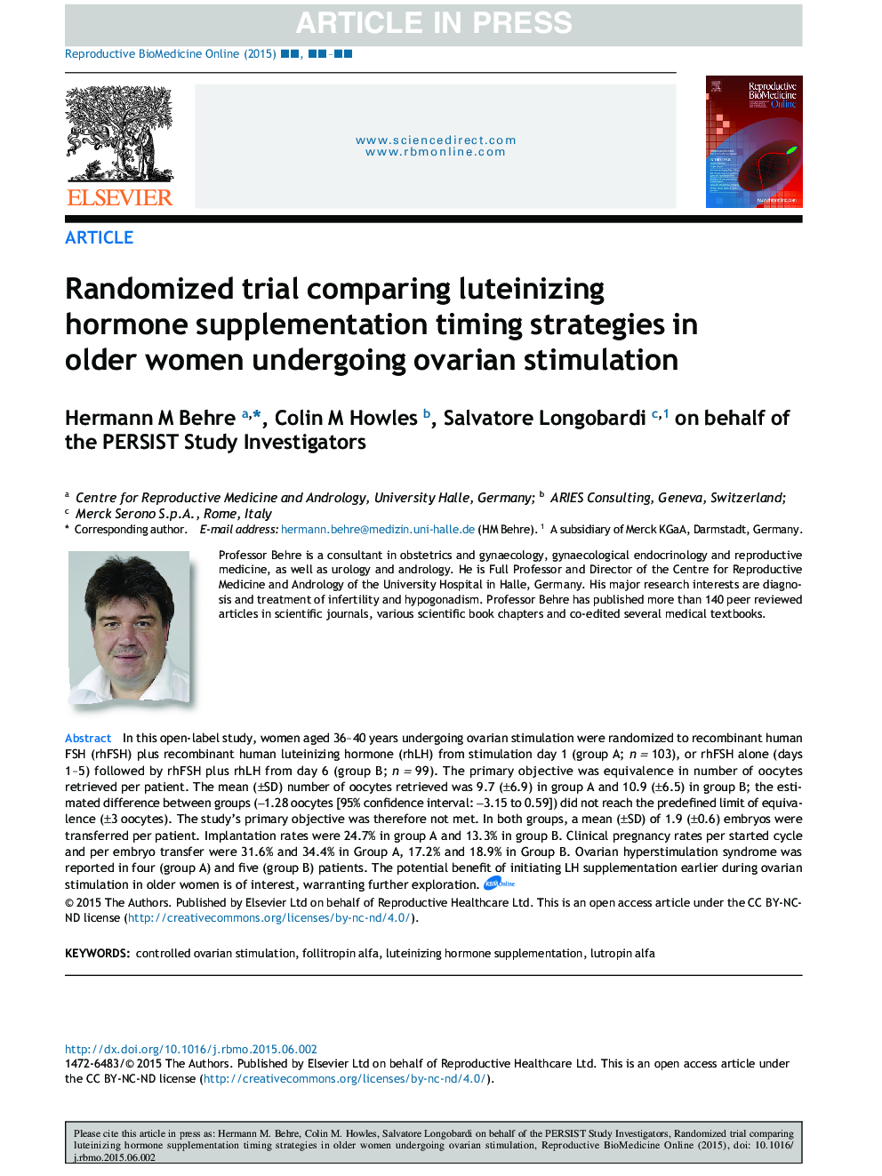 Randomized trial comparing luteinizing hormone supplementation timing strategies in older women undergoing ovarian stimulation