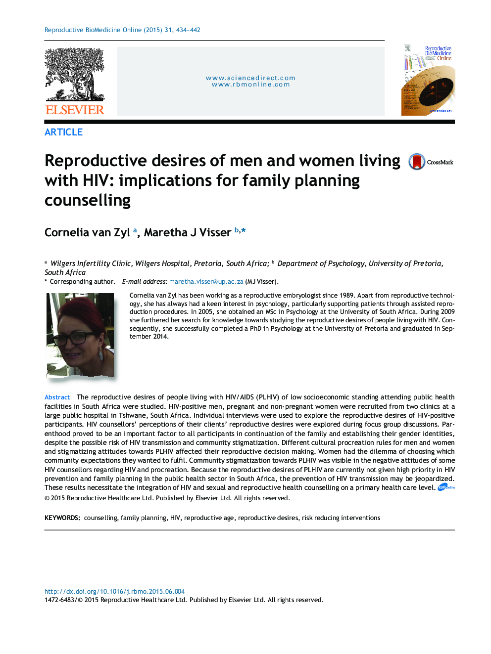 Reproductive desires of men and women living with HIV: implications for family planning counselling