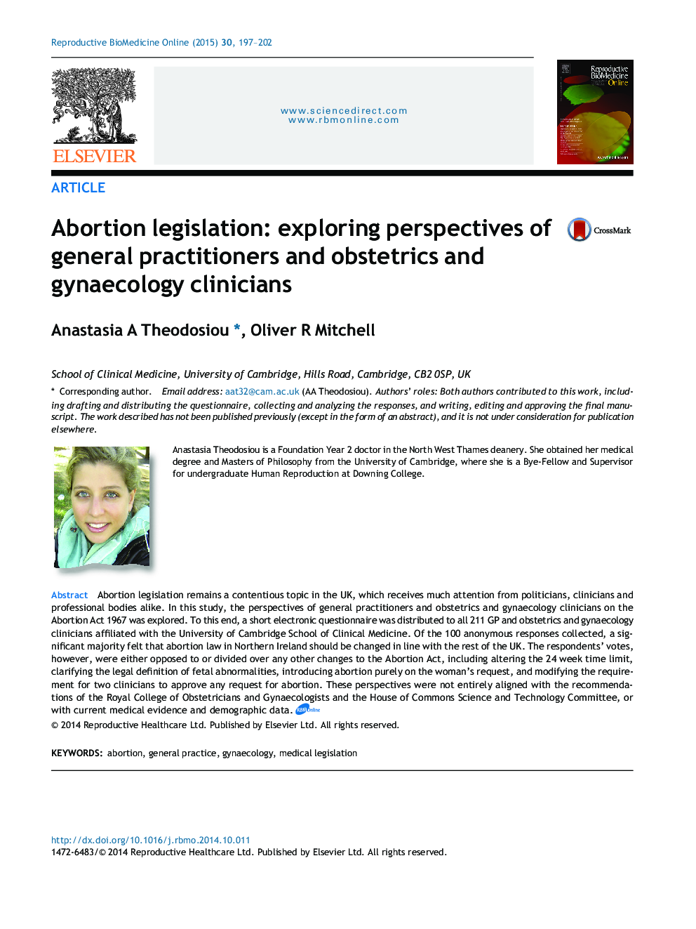 Abortion legislation: exploring perspectives of general practitioners and obstetrics and gynaecology clinicians