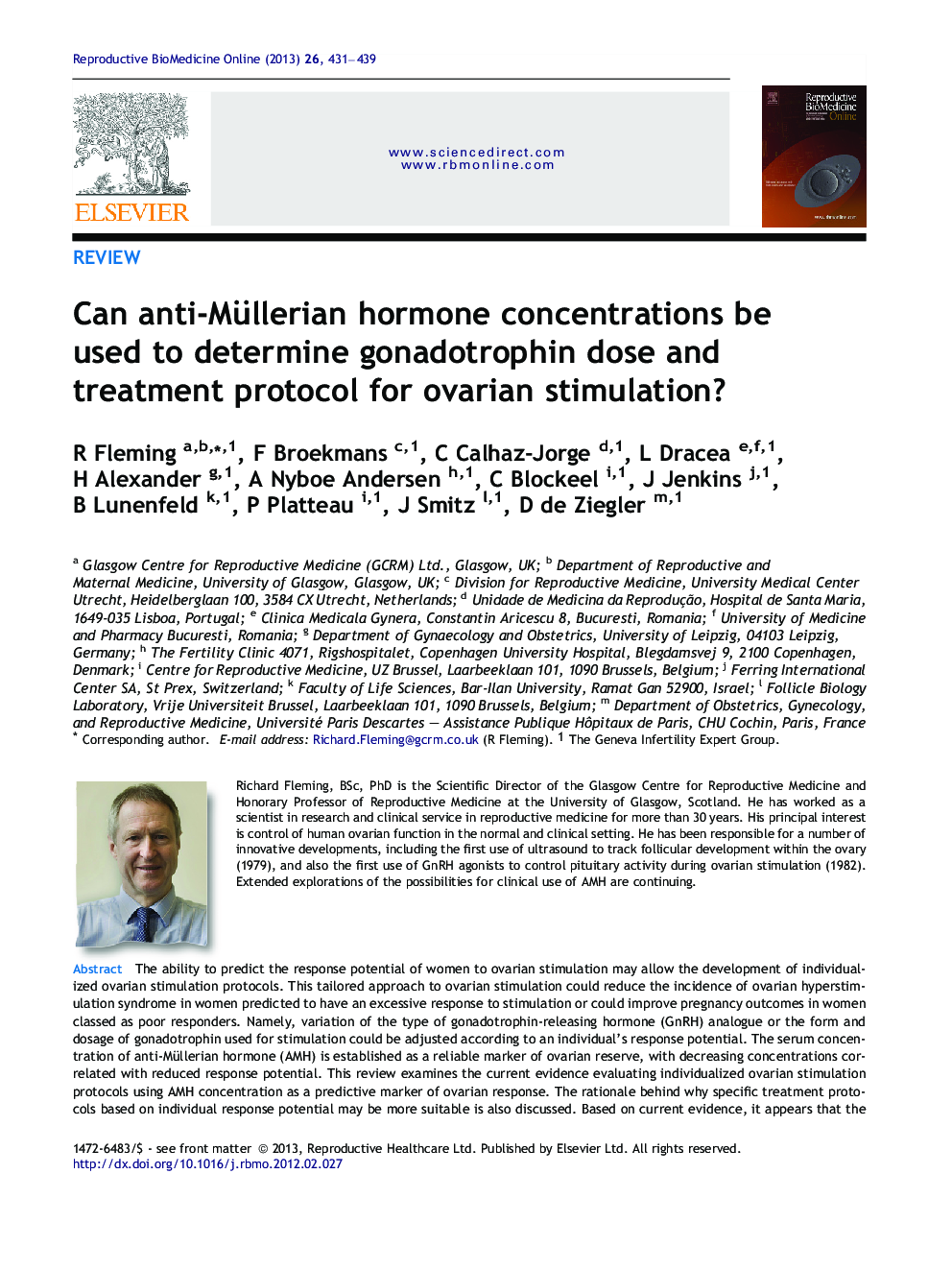 Can anti-Müllerian hormone concentrations be used to determine gonadotrophin dose and treatment protocol for ovarian stimulation?
