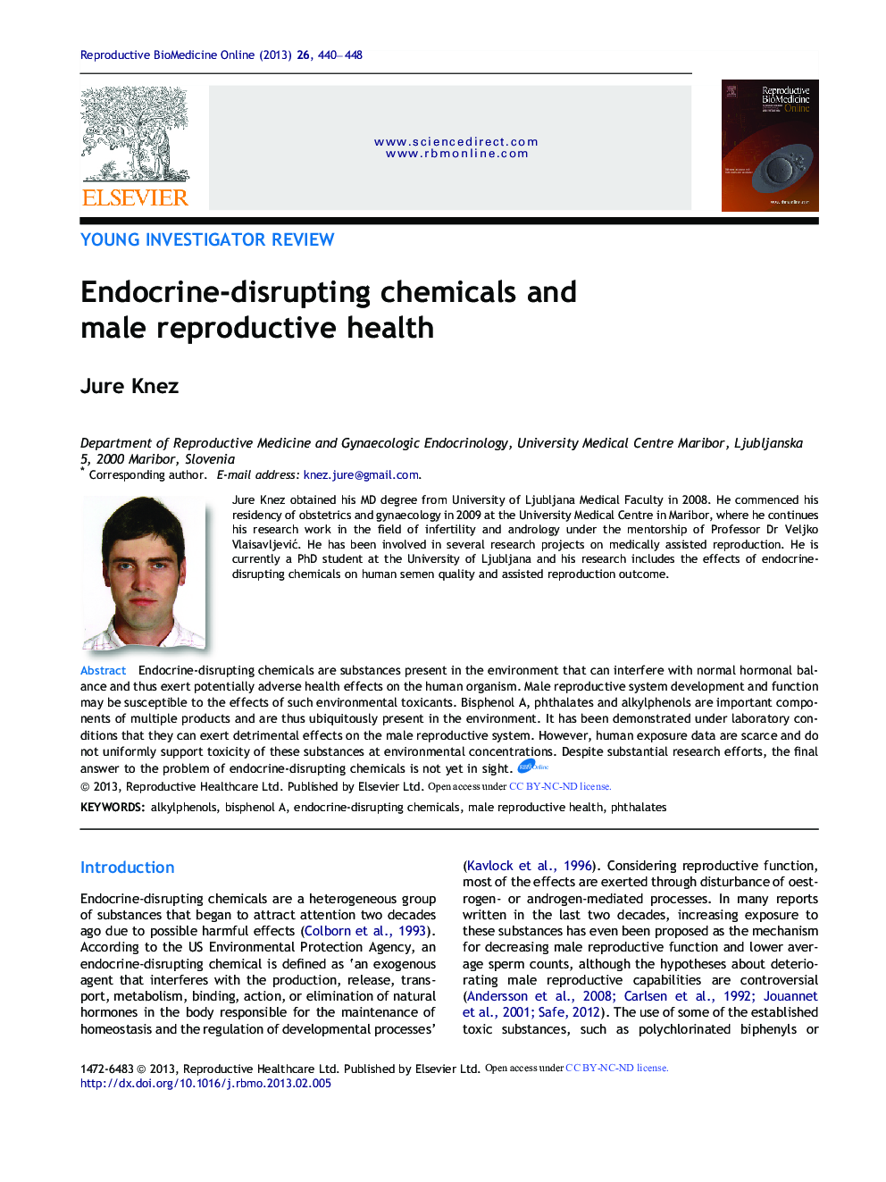 Endocrine-disrupting chemicals and male reproductive health
