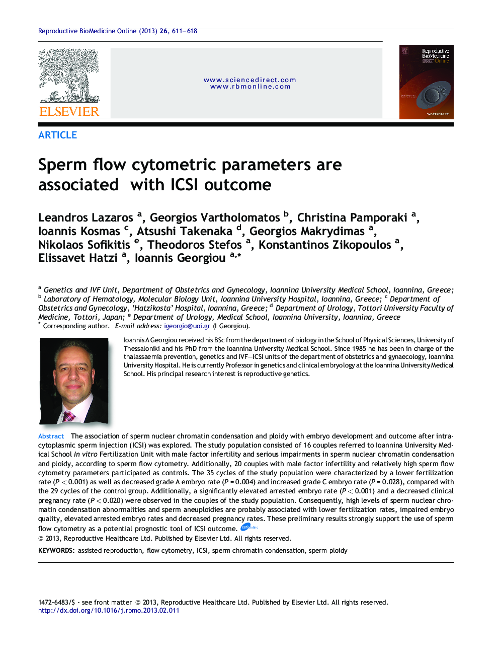 Sperm flow cytometric parameters are associated with ICSI outcome
