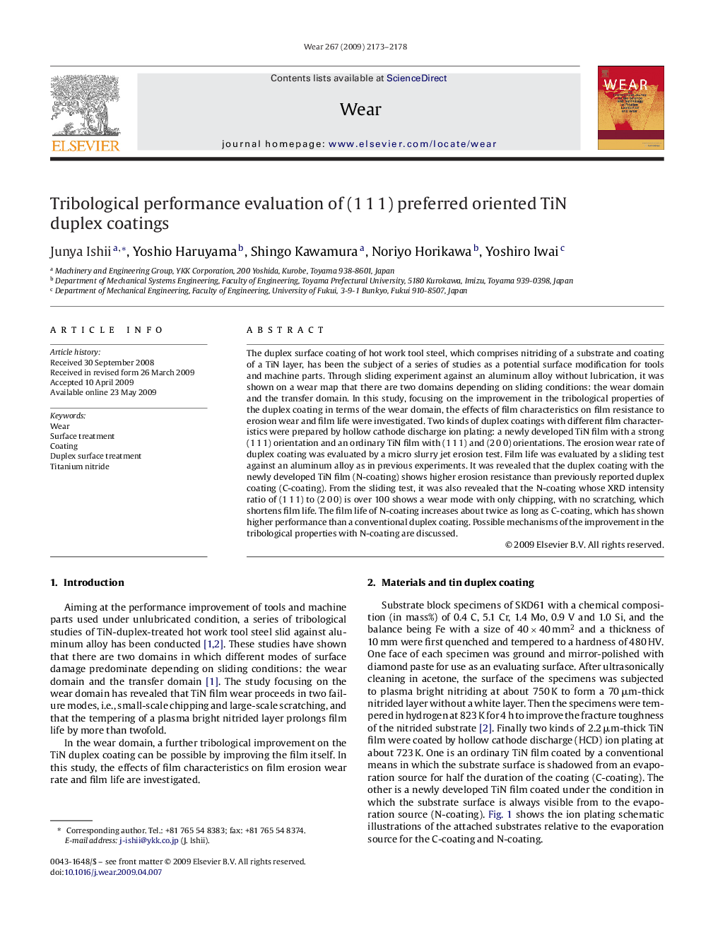 Tribological performance evaluation of (1 1 1) preferred oriented TiN duplex coatings