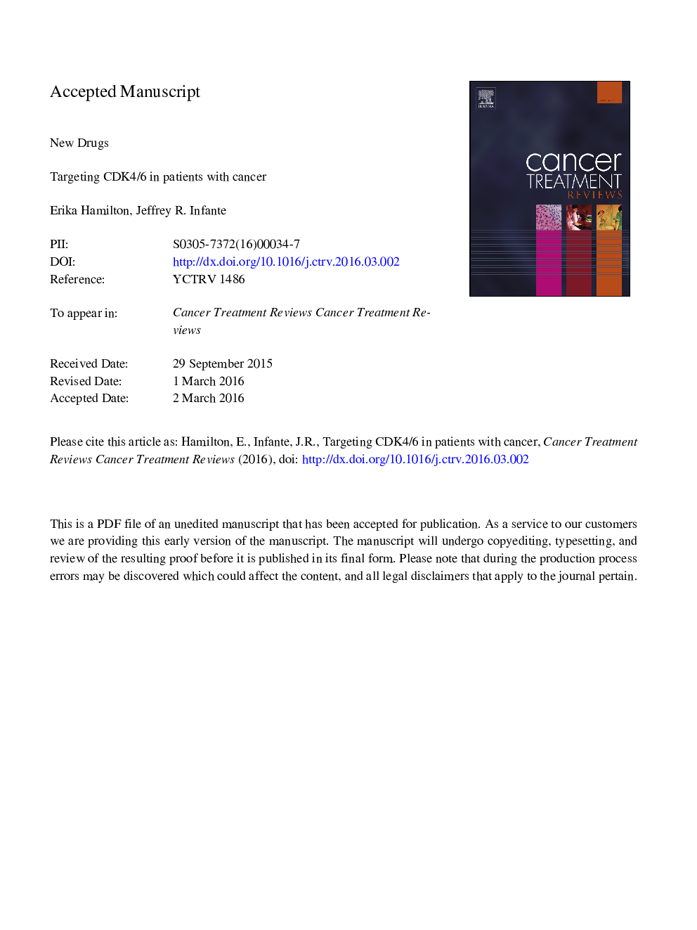 Targeting CDK4/6 in patients with cancer