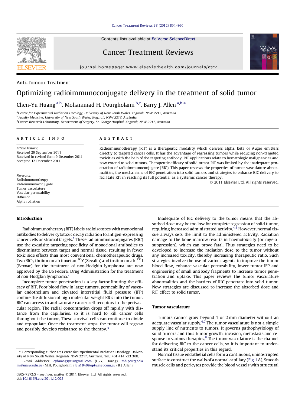 Optimizing radioimmunoconjugate delivery in the treatment of solid tumor