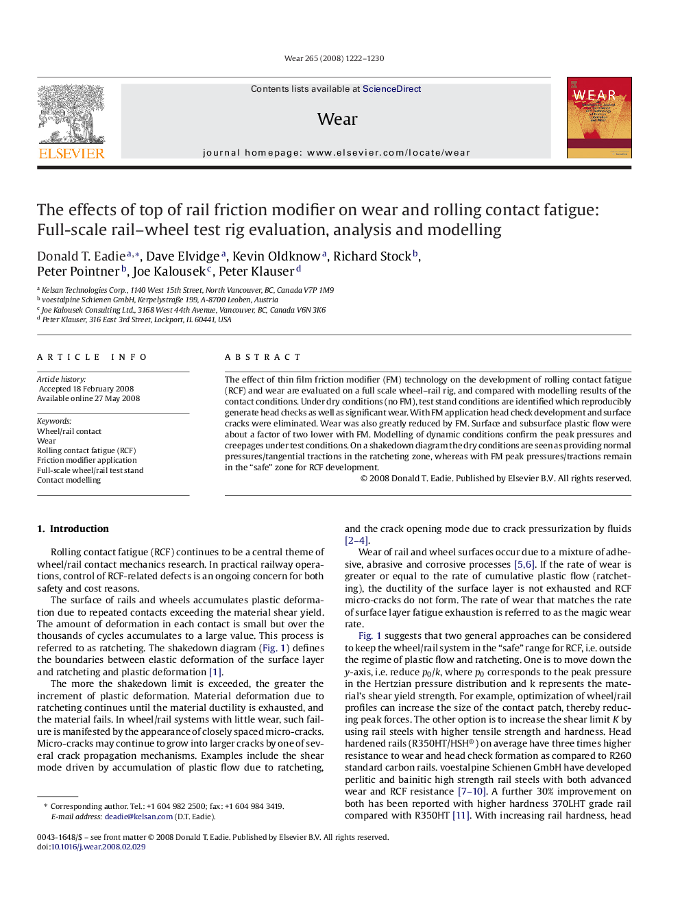 The effects of top of rail friction modifier on wear and rolling contact fatigue: Full-scale rail–wheel test rig evaluation, analysis and modelling