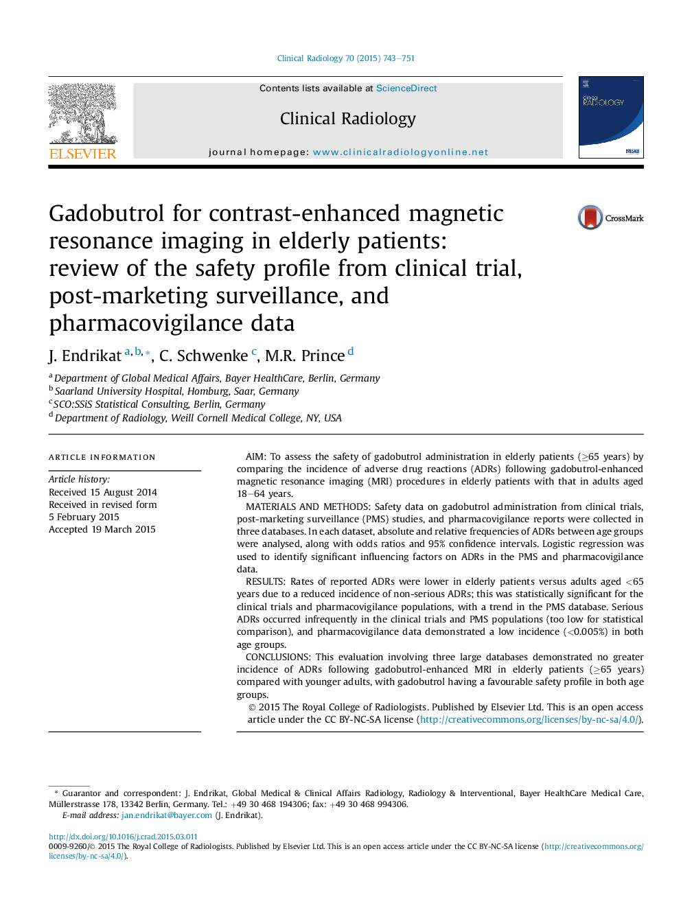 Gadobutrol for contrast-enhanced magnetic resonance imaging in elderly patients: review of the safety profile from clinical trial, post-marketing surveillance, and pharmacovigilance data