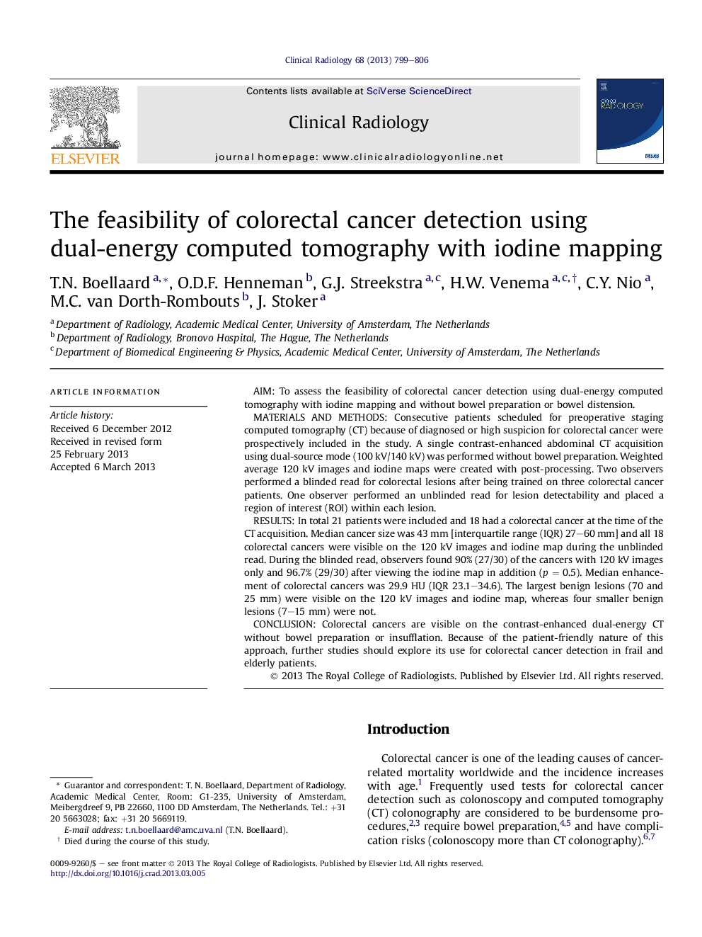 The feasibility of colorectal cancer detection using dual-energy computed tomography with iodine mapping