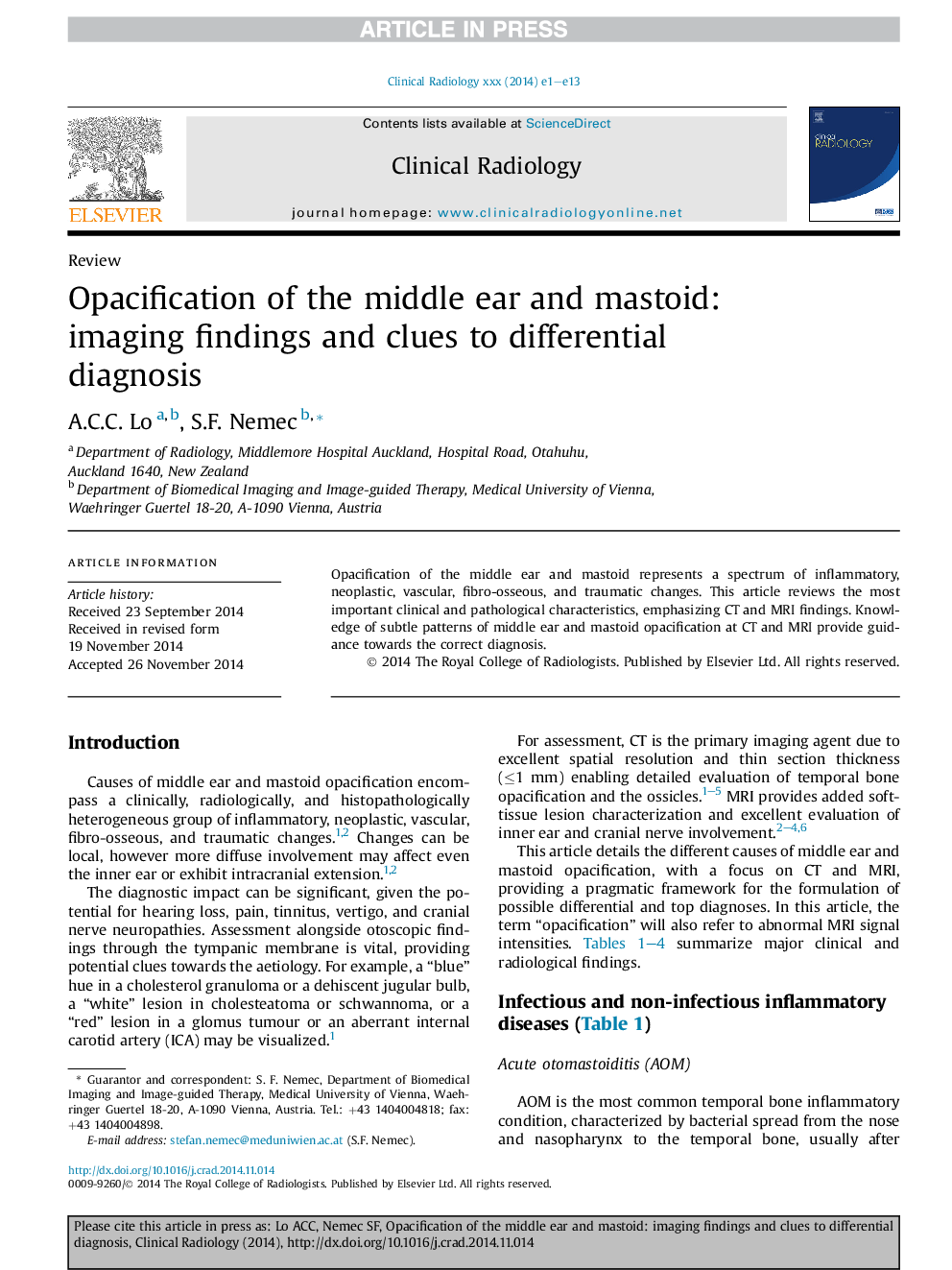 Opacification of the middle ear and mastoid: imaging findings and clues to differential diagnosis