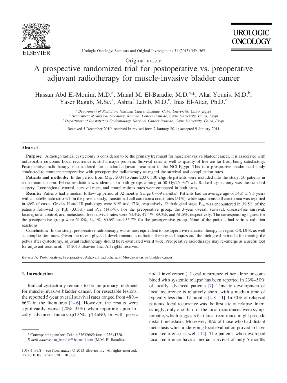 یک روش کارآزمایی بالینی تصادفی آینده ای برای پیوند اعصاب پس از عمل جراحی قبل از جراحی برای سرطان مثانه عصبی 