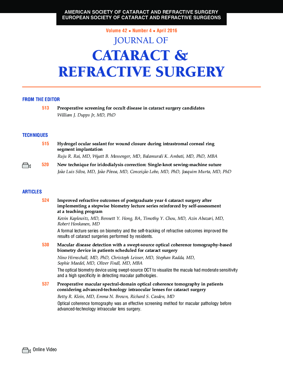 Table of Contents
