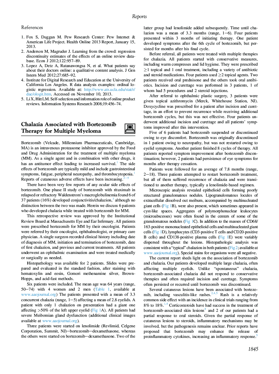 Chalazia Associated with Bortezomib Therapy for Multiple Myeloma