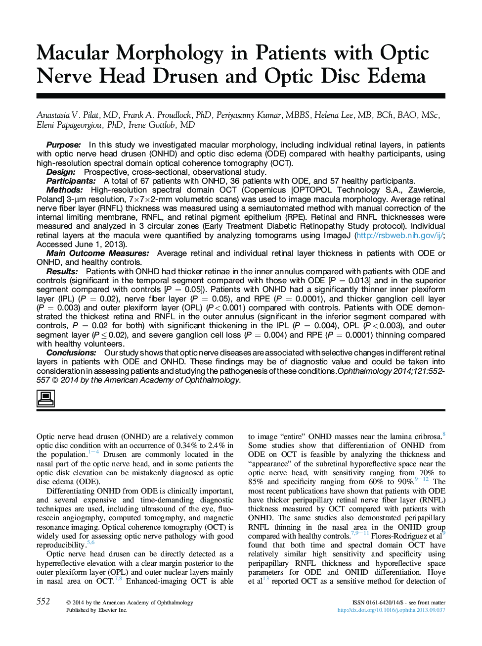 Macular Morphology in Patients with Optic Nerve Head Drusen and Optic Disc Edema