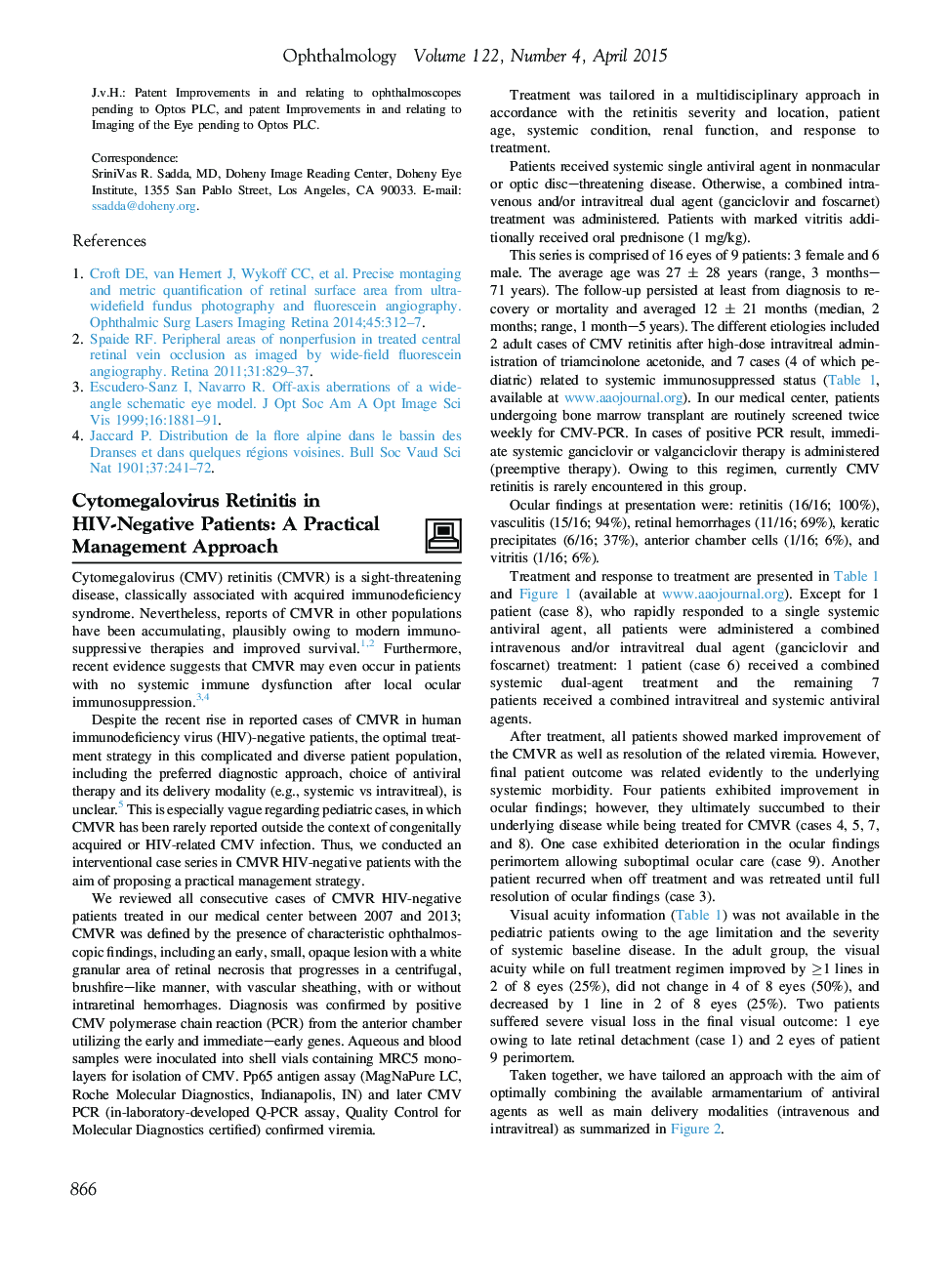 Cytomegalovirus Retinitis in HIV-Negative Patients: A Practical Management Approach