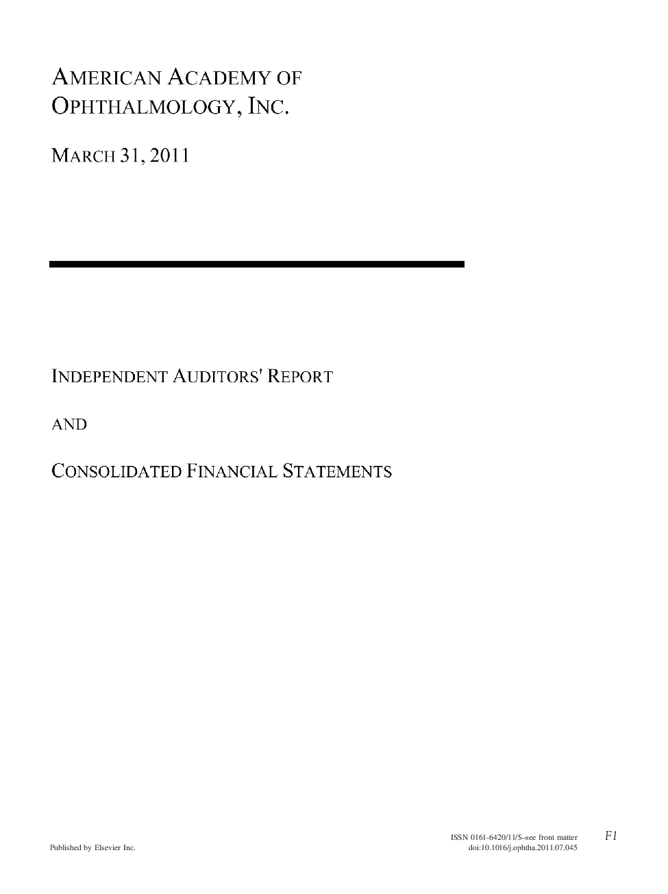 Independent Auditors' Report and Consolidated Financial Statements