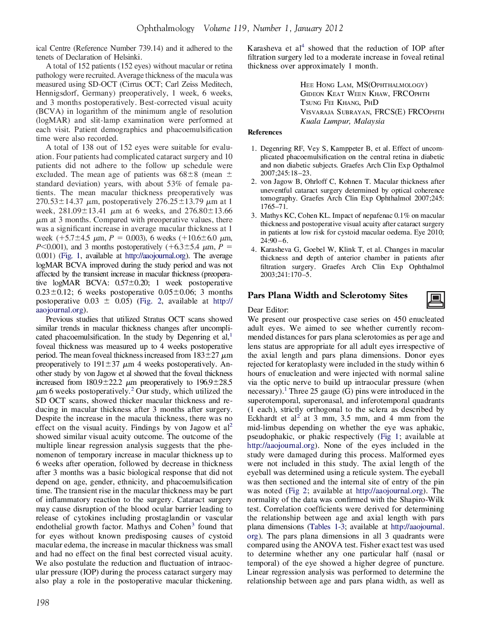 Pars Plana Width and Sclerotomy Sites