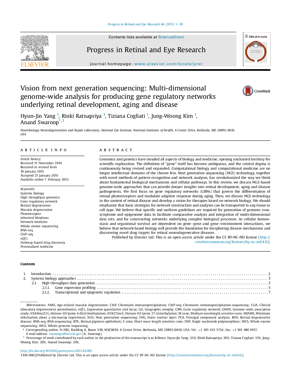 Vision from next generation sequencing: Multi-dimensional genome-wide analysis for producing gene regulatory networks underlying retinal development, aging and disease