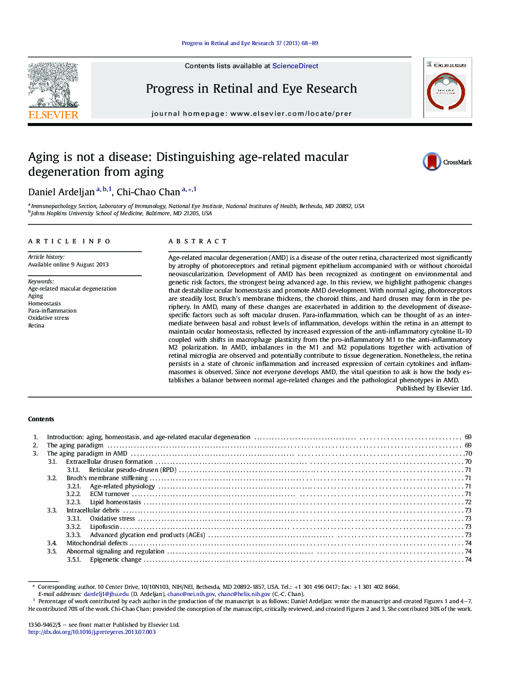 Aging is not a disease: Distinguishing age-related macular degeneration from aging