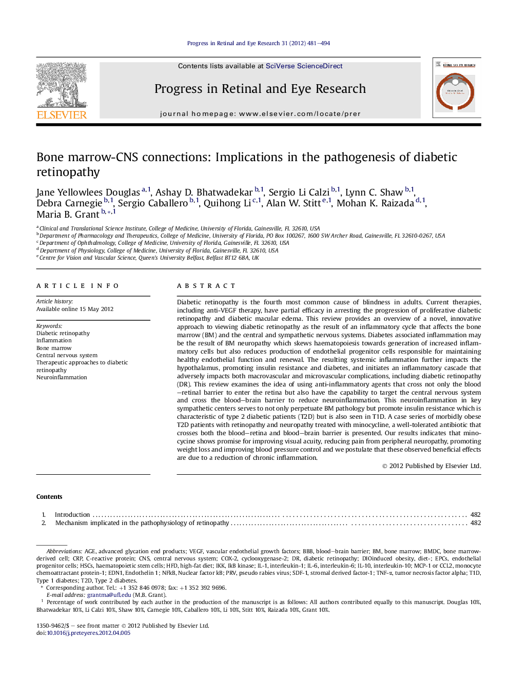 Bone marrow-CNS connections: Implications in the pathogenesis of diabetic retinopathy