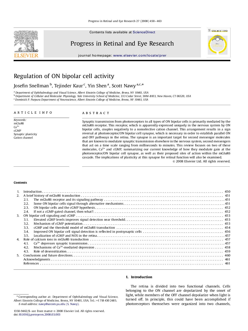 Regulation of ON bipolar cell activity