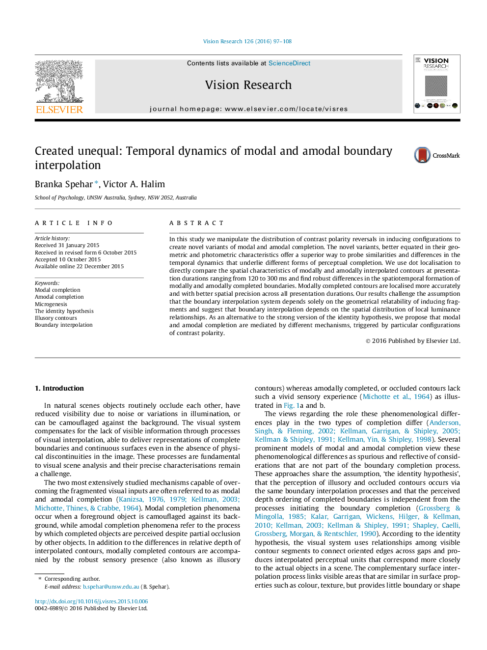 Created unequal: Temporal dynamics of modal and amodal boundary interpolation