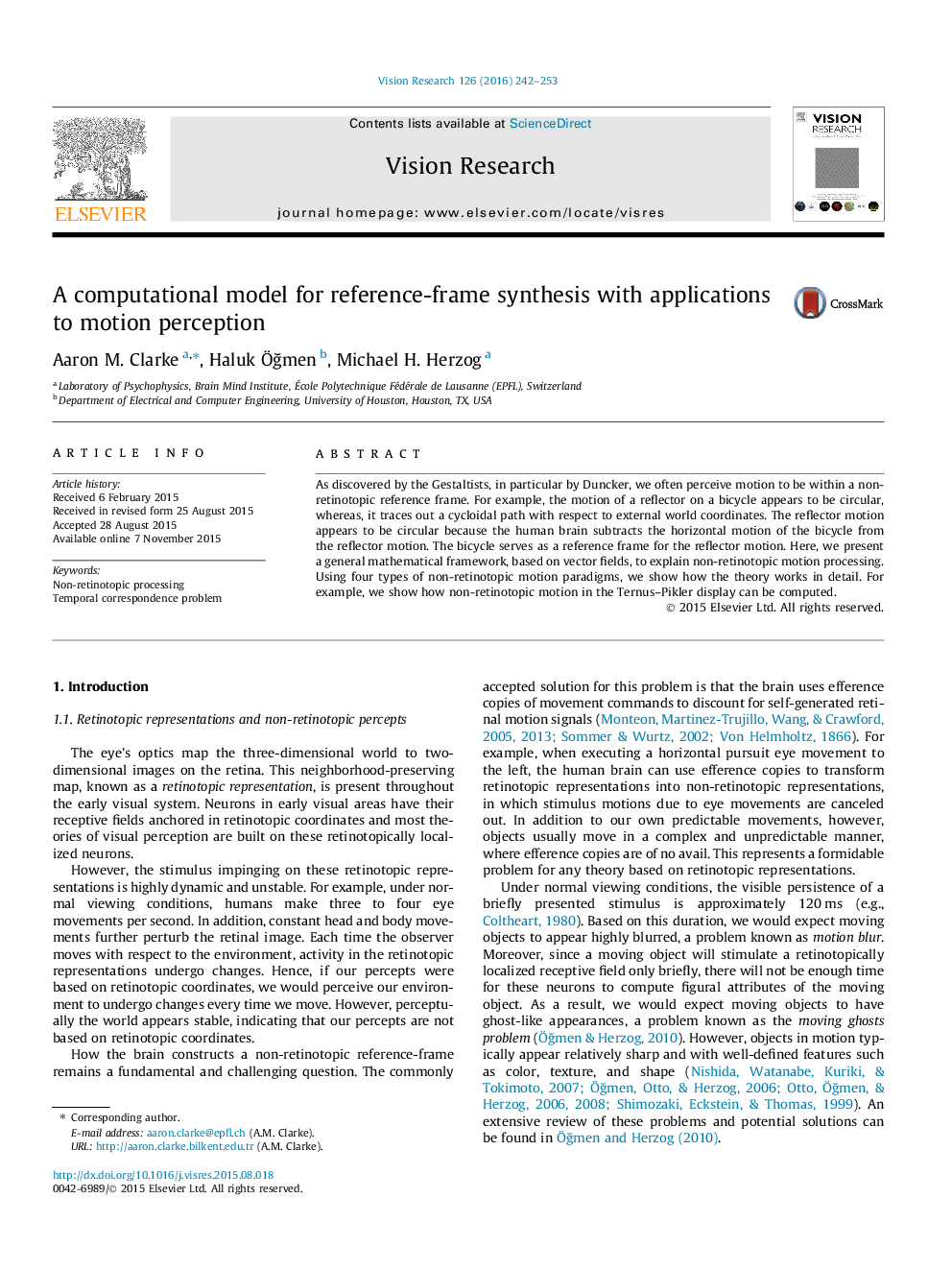 A computational model for reference-frame synthesis with applications to motion perception