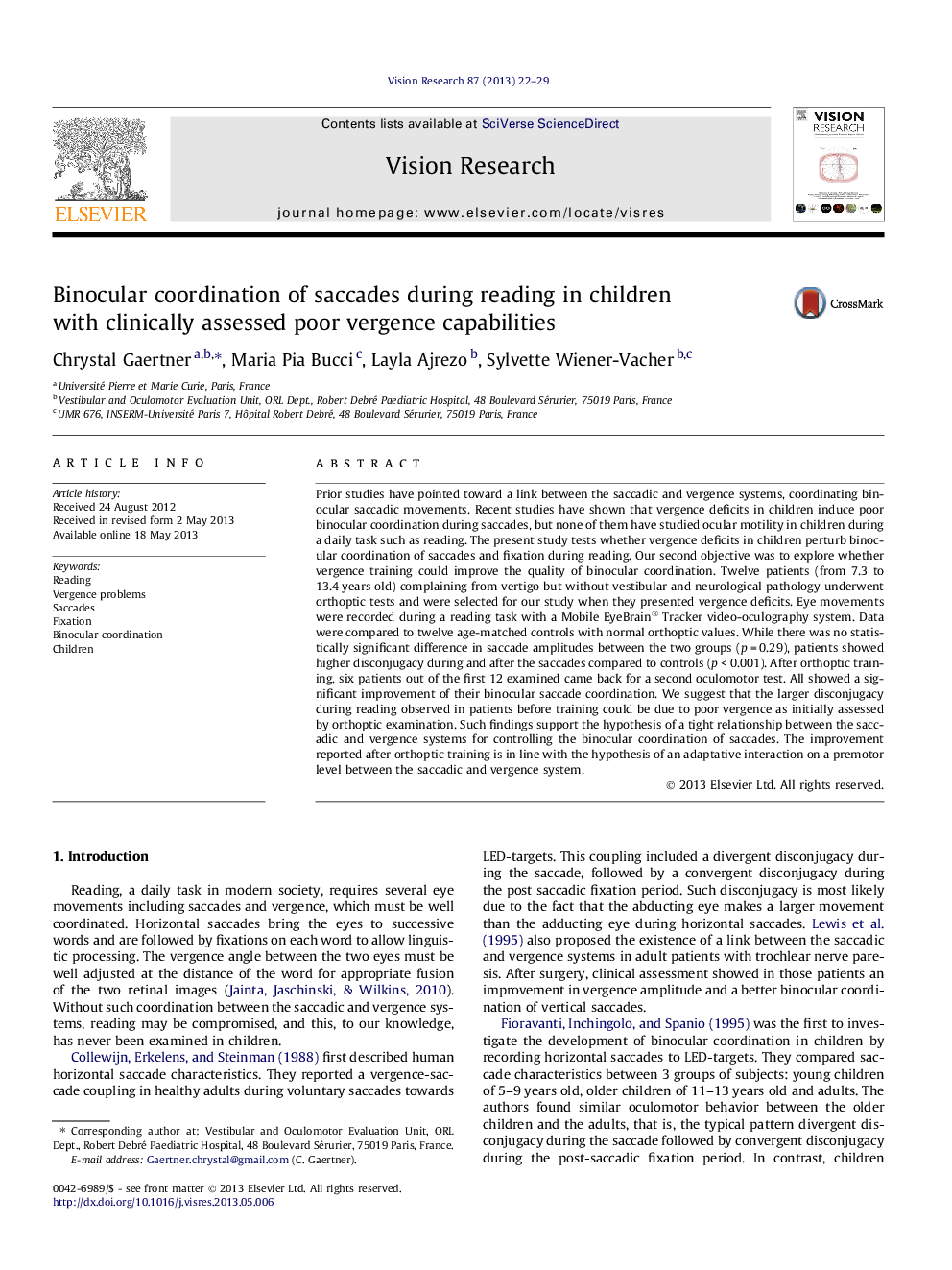 Binocular coordination of saccades during reading in children with clinically assessed poor vergence capabilities