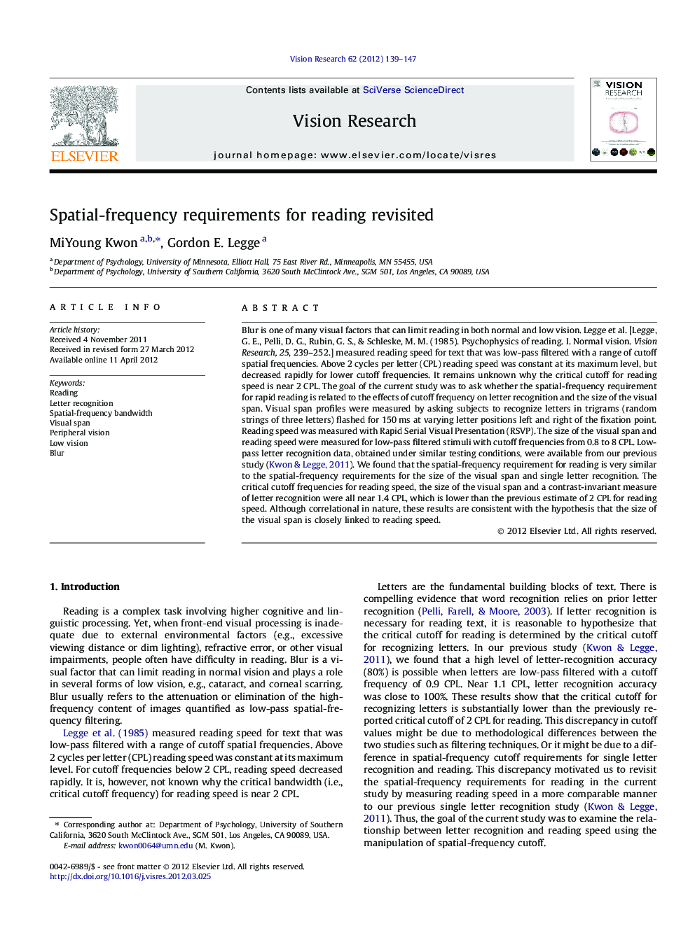 Spatial-frequency requirements for reading revisited