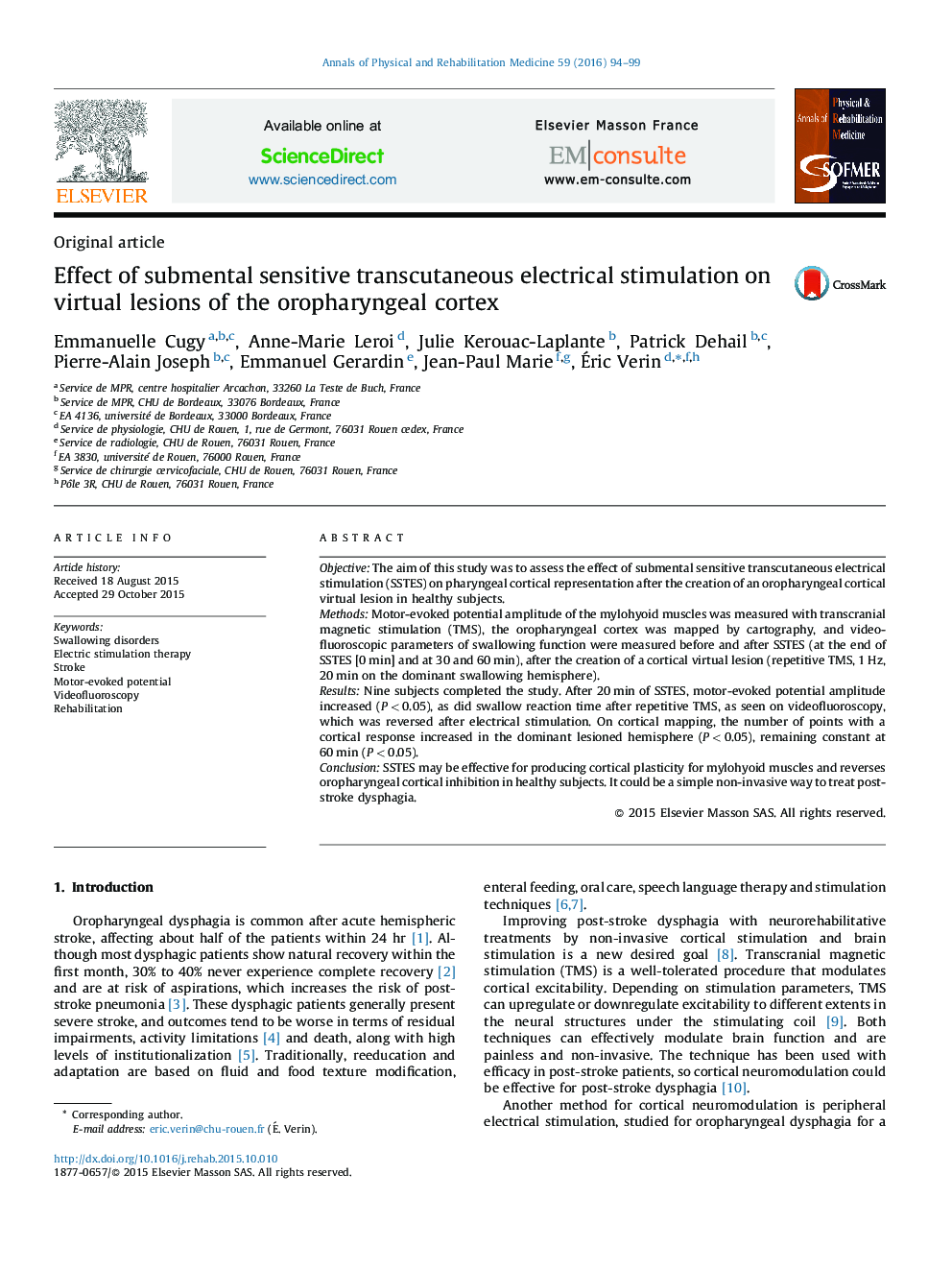 Effect of submental sensitive transcutaneous electrical stimulation on virtual lesions of the oropharyngeal cortex