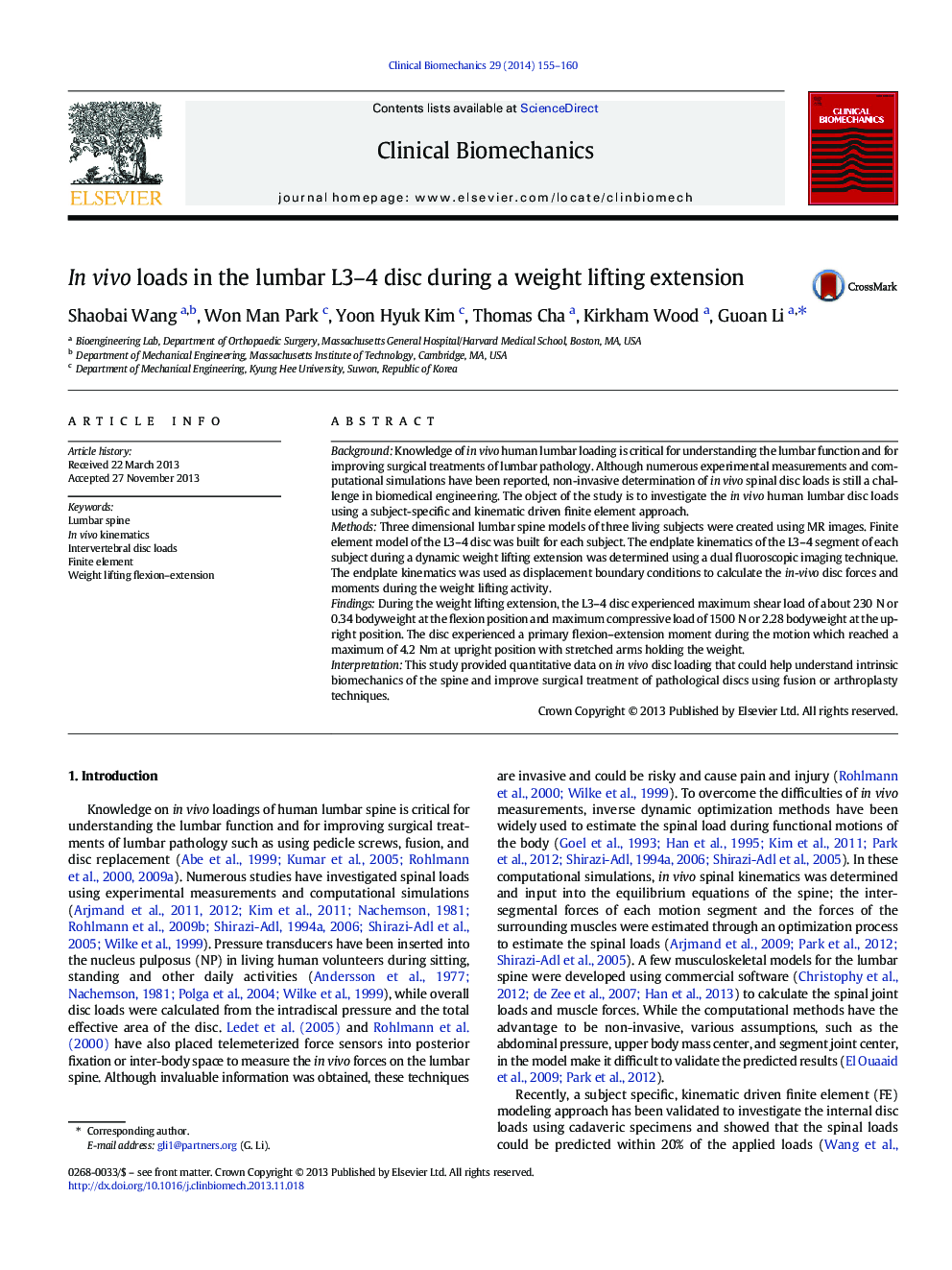 In vivo loads in the lumbar L3-4 disc during a weight lifting extension