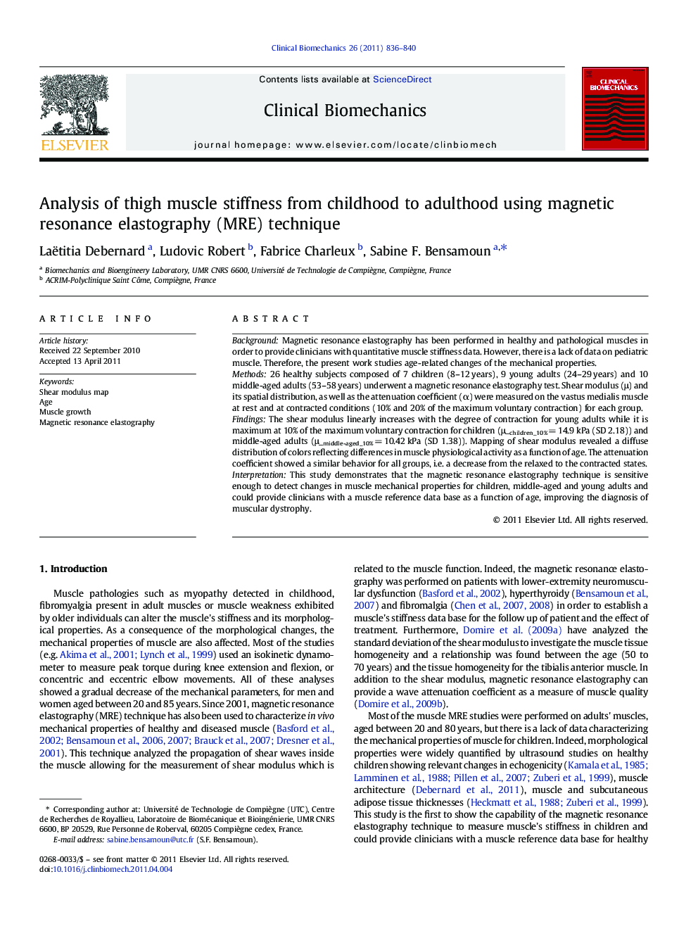 Analysis of thigh muscle stiffness from childhood to adulthood using magnetic resonance elastography (MRE) technique