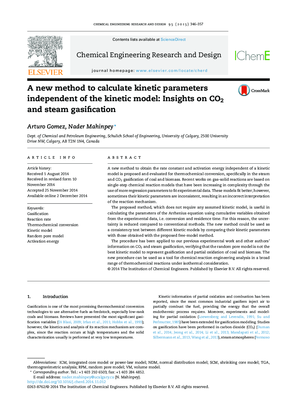 A new method to calculate kinetic parameters independent of the kinetic model: Insights on CO2 and steam gasification