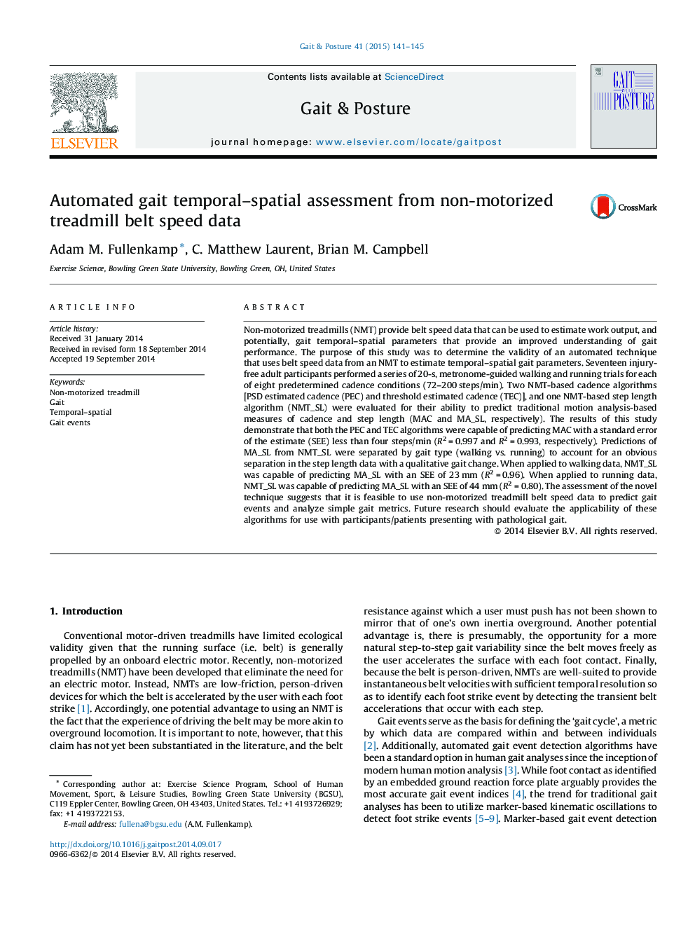 Automated gait temporal-spatial assessment from non-motorized treadmill belt speed data