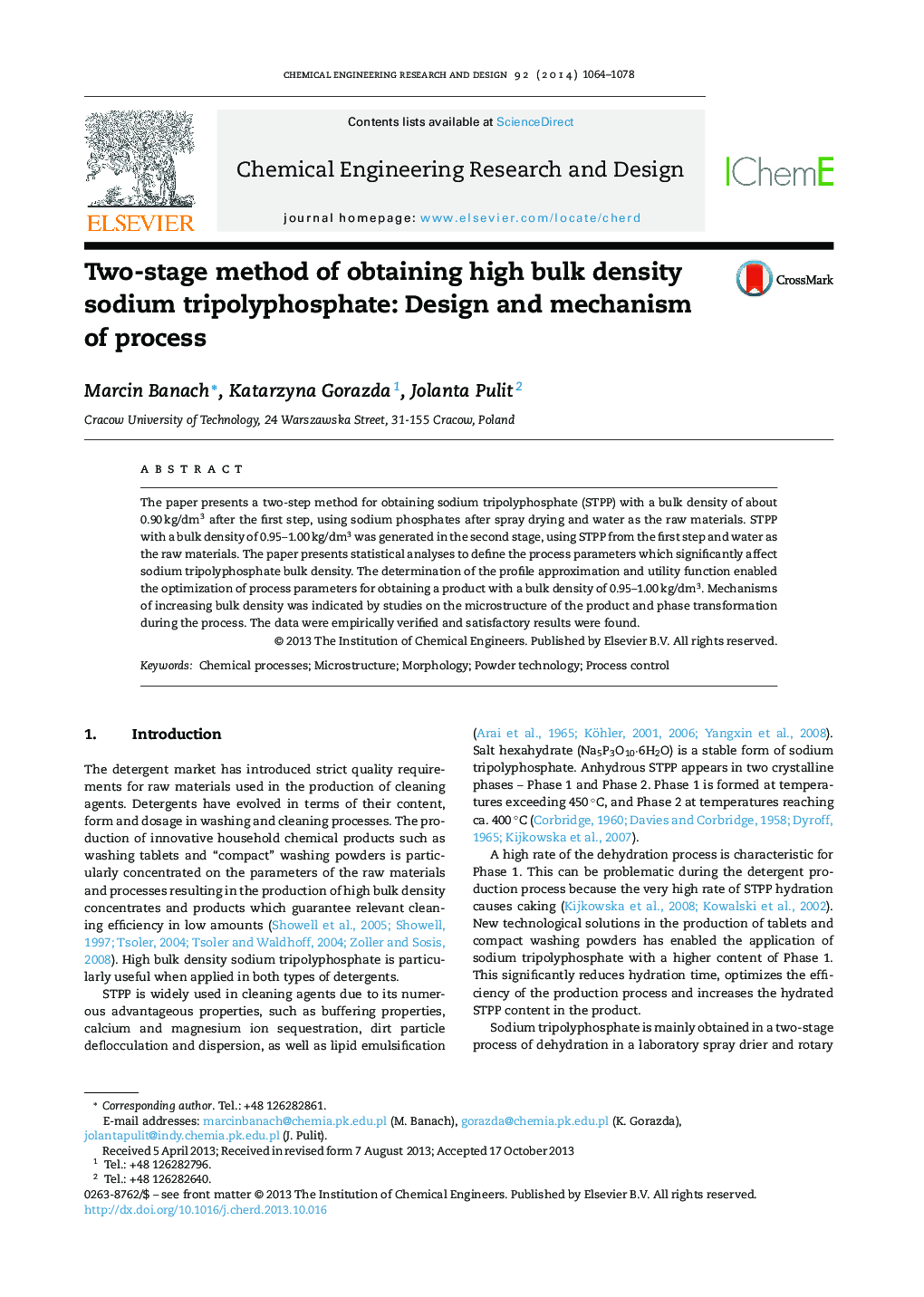 Two-stage method of obtaining high bulk density sodium tripolyphosphate: Design and mechanism of process