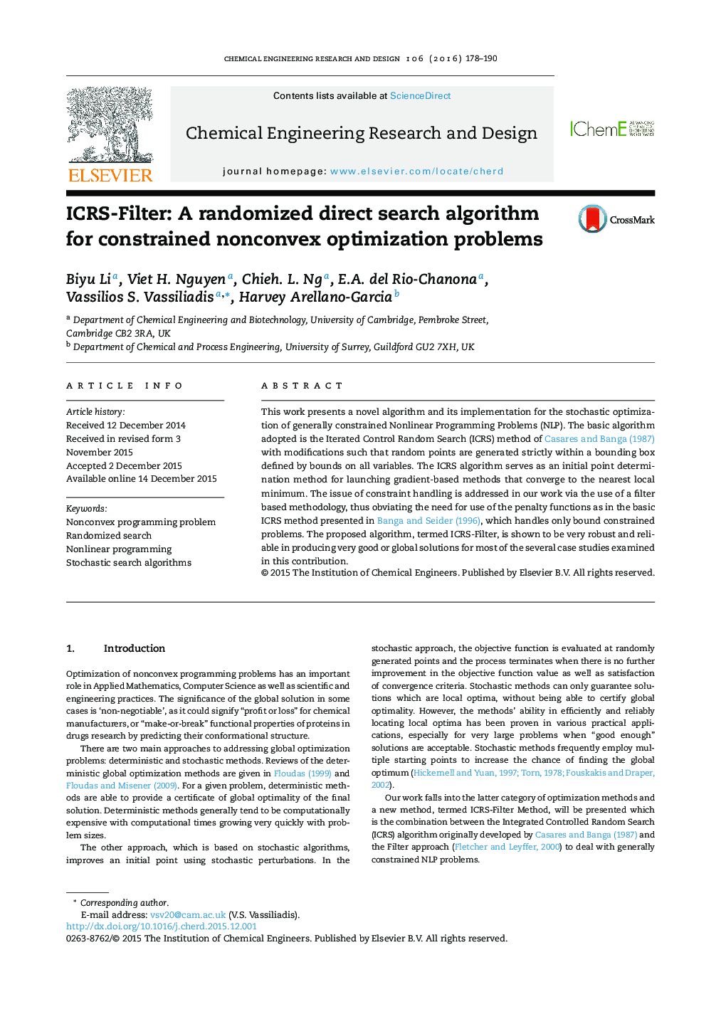 ICRS-Filter: A randomized direct search algorithm for constrained nonconvex optimization problems