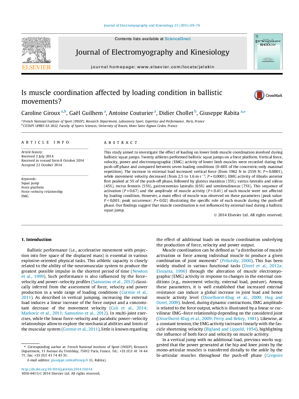 Is muscle coordination affected by loading condition in ballistic movements?