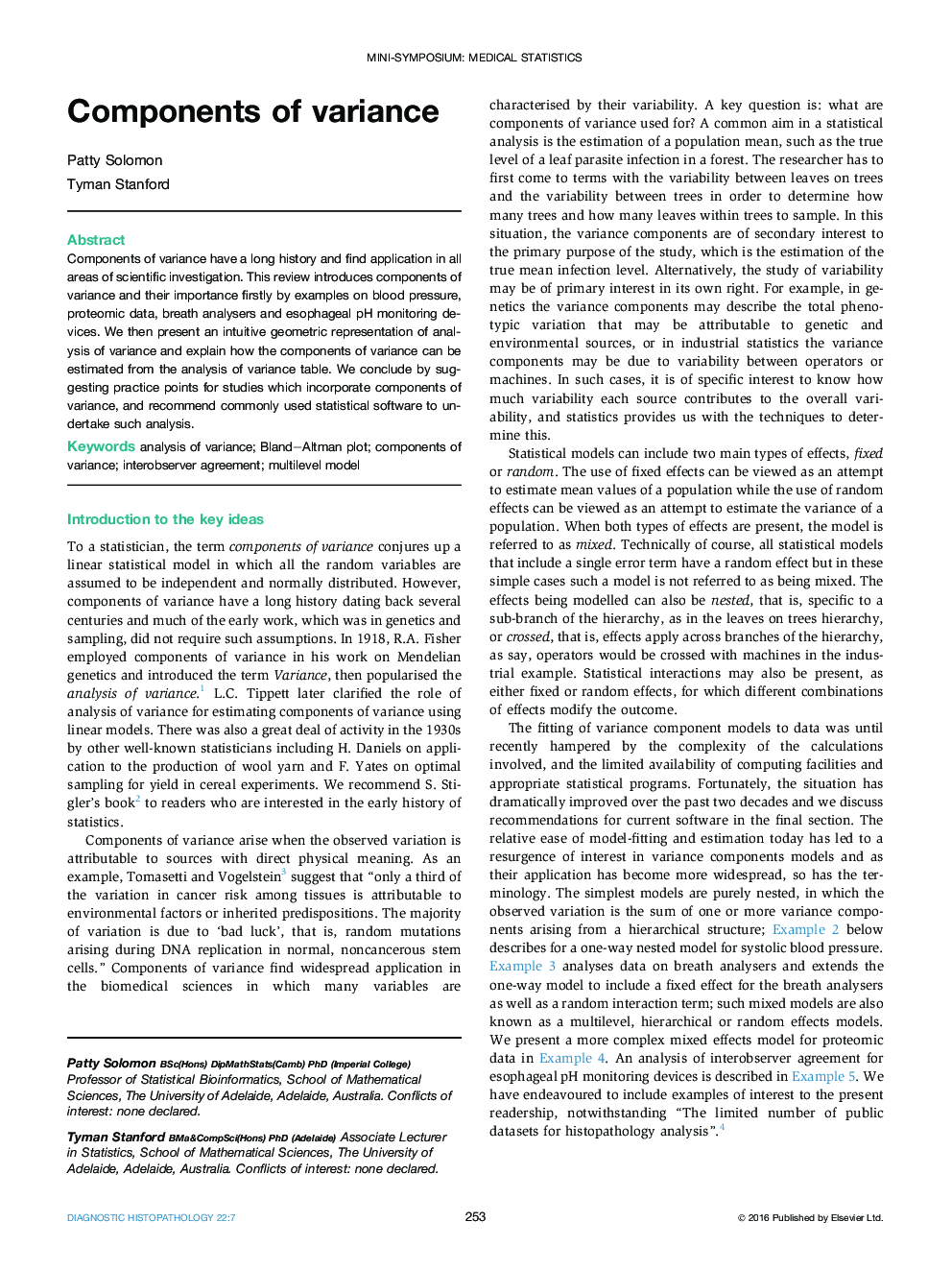 Components of variance