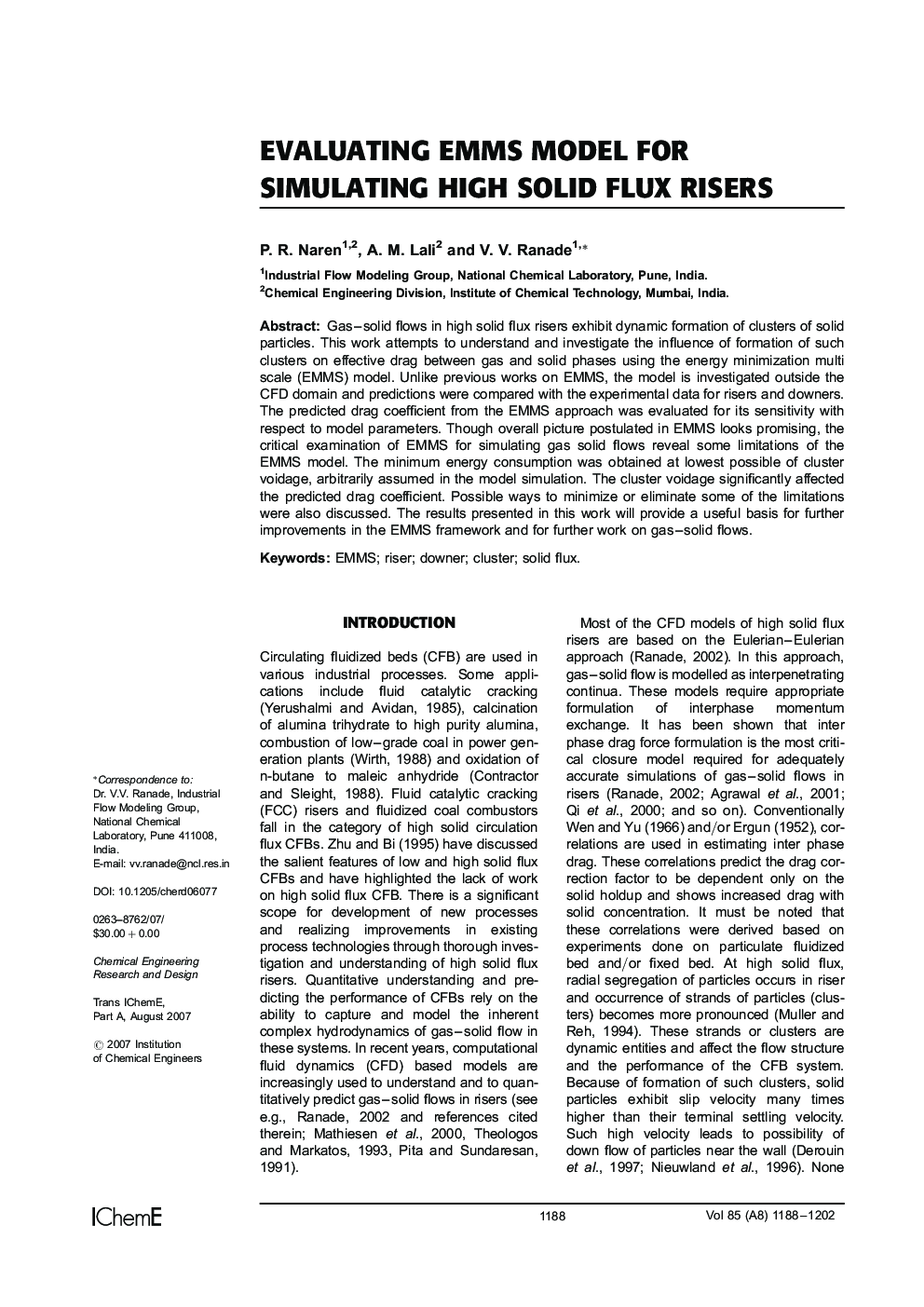 Evaluating EMMS Model for Simulating High Solid Flux Risers