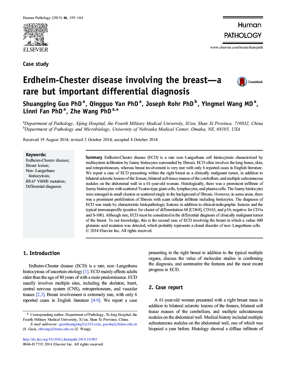 Erdheim-Chester disease involving the breast-a rare but important differential diagnosis