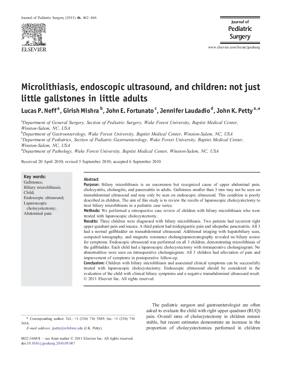 Microlithiasis, endoscopic ultrasound, and children: not just little gallstones in little adults