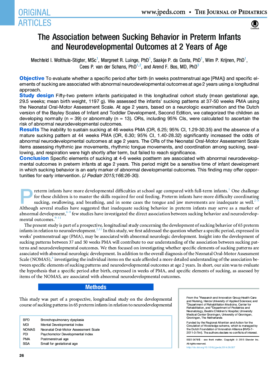 The Association between Sucking Behavior in Preterm Infants andÂ Neurodevelopmental Outcomes at 2Â Years of Age