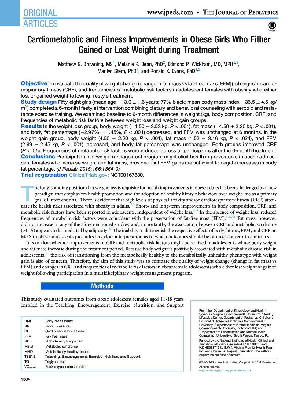 Cardiometabolic and Fitness Improvements in Obese Girls Who Either Gained or Lost Weight during Treatment