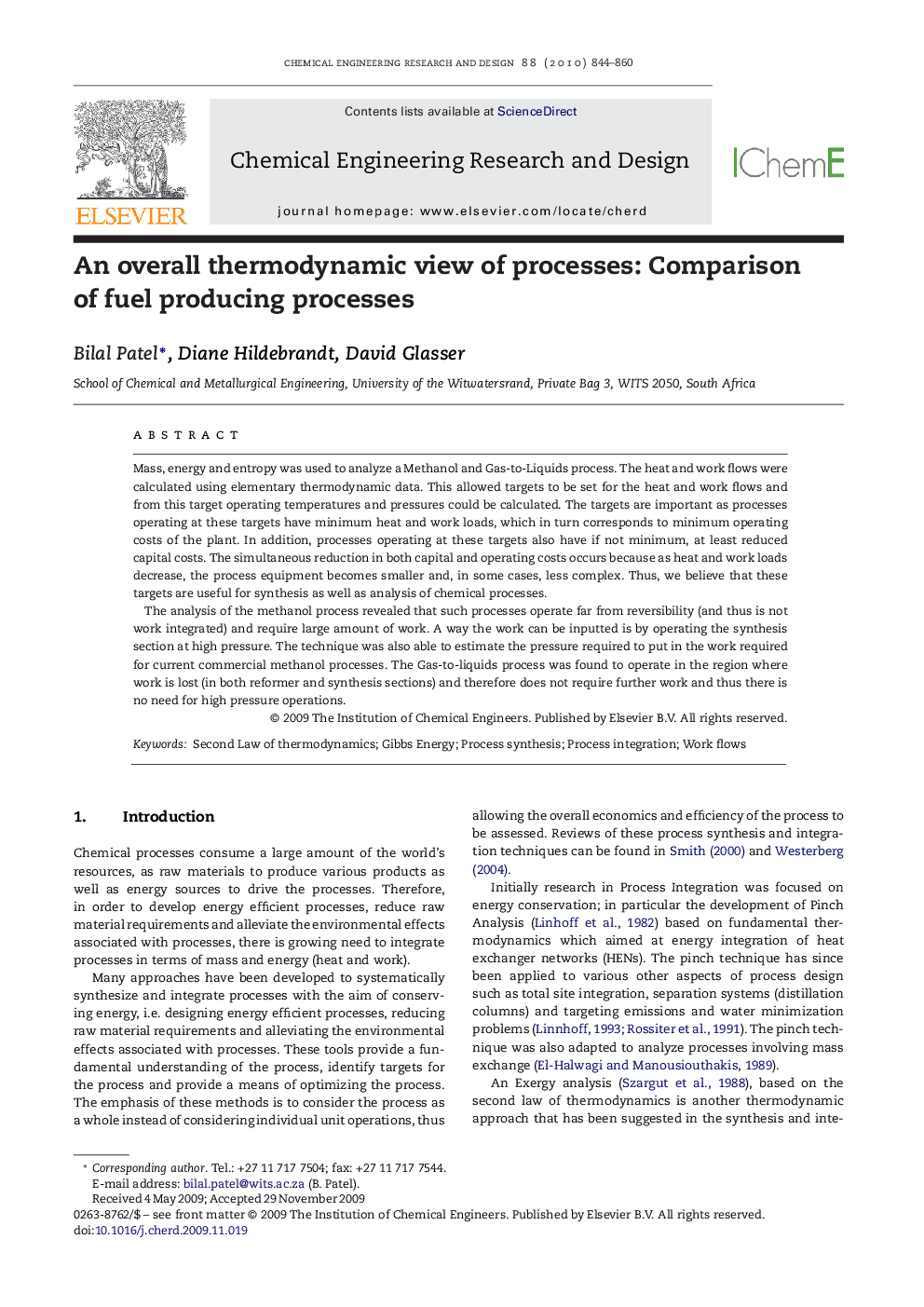 An overall thermodynamic view of processes: Comparison of fuel producing processes