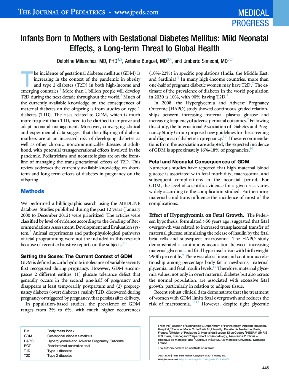 Infants Born to Mothers with Gestational Diabetes Mellitus: Mild Neonatal Effects, a Long-term Threat to Global Health