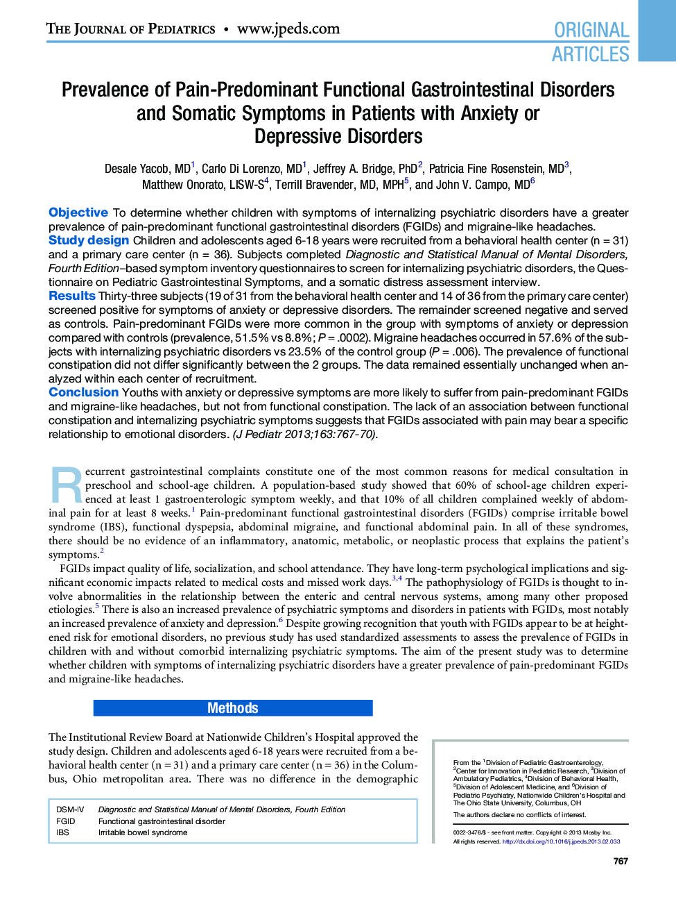 Prevalence of Pain-Predominant Functional Gastrointestinal Disorders and Somatic Symptoms in Patients with Anxiety or Depressive Disorders