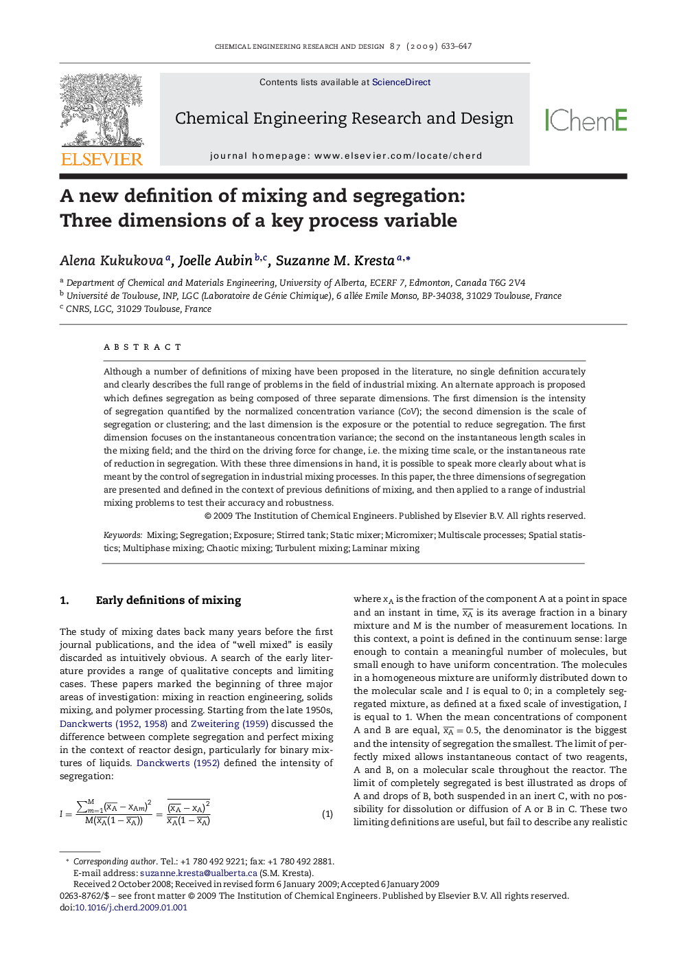 A new definition of mixing and segregation: Three dimensions of a key process variable