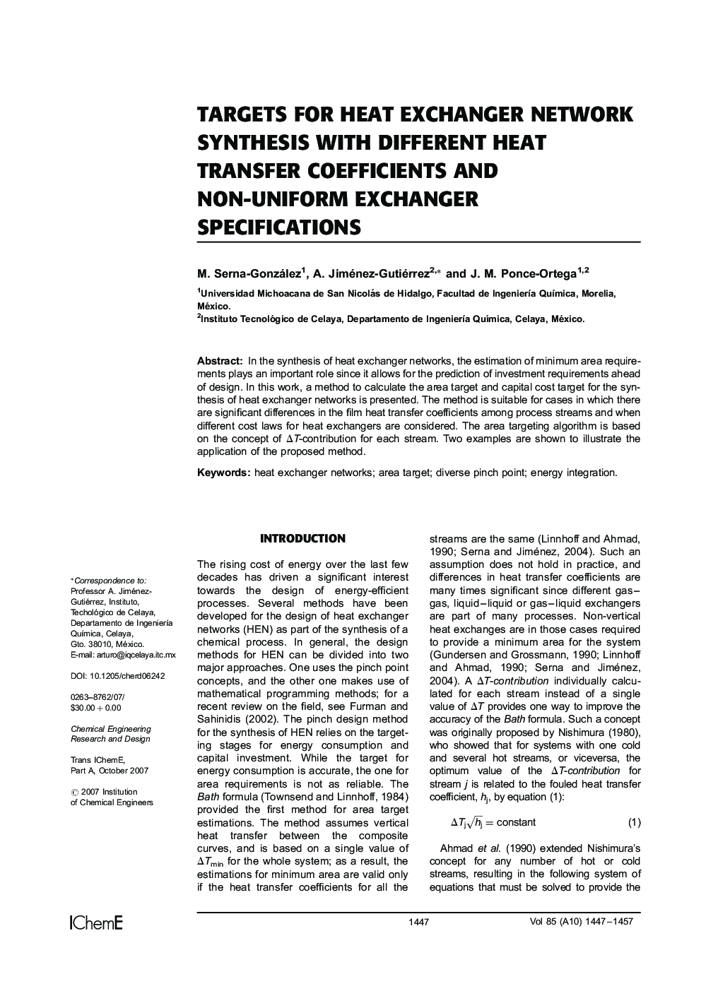 Targets for Heat Exchanger Network Synthesis with Different Heat Transfer Coefficients and Non-uniform Exchanger Specifications