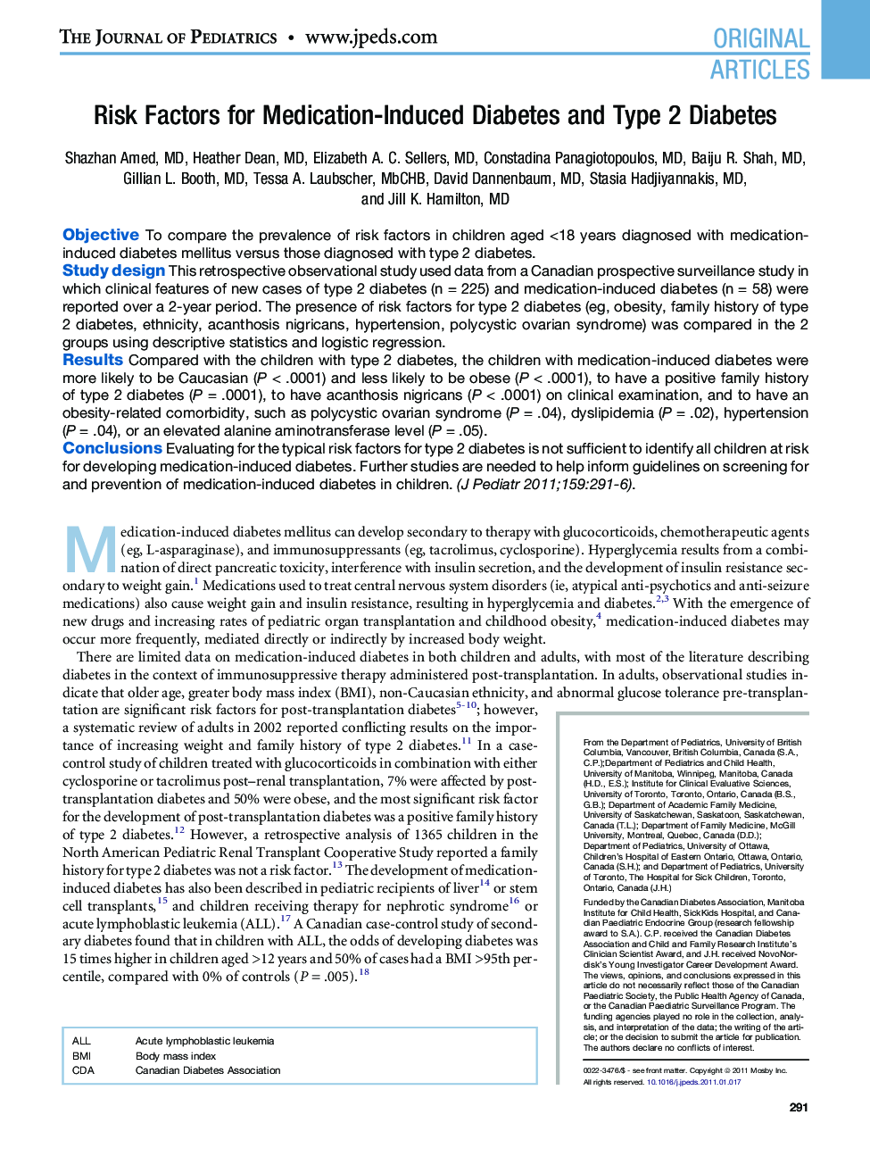 Risk Factors for Medication-Induced Diabetes and Type 2 Diabetes